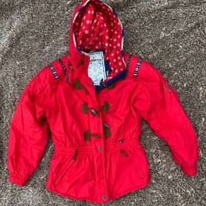 Vintage Women's Obermeyer Hooded Jacket Sz 10 Red